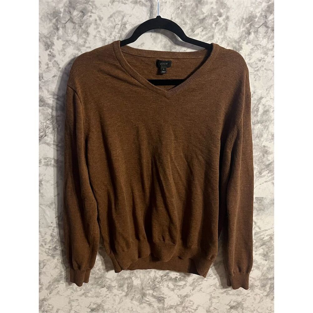 J.Crew Men's V-Neck Pullover Sweater Brown Size L